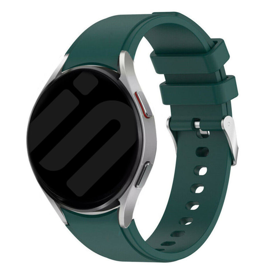 Strap-it Samsung Galaxy Watch 7 - 40mm siliconen band perfect fit (donkergroen)
