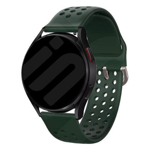 Strap-it Samsung Galaxy Watch 7 - 40mm siliconen bandje met gaatjes (legergroen)