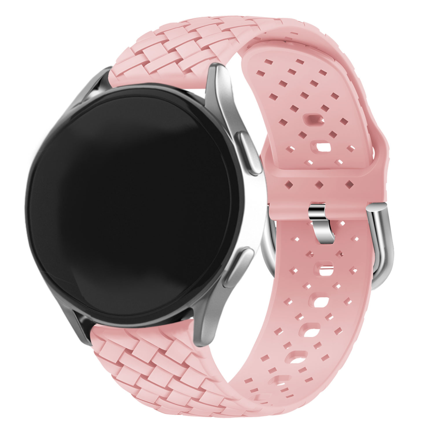 Strap-it Samsung Galaxy Watch 7 - 44mm gevlochten siliconen bandje (roze)