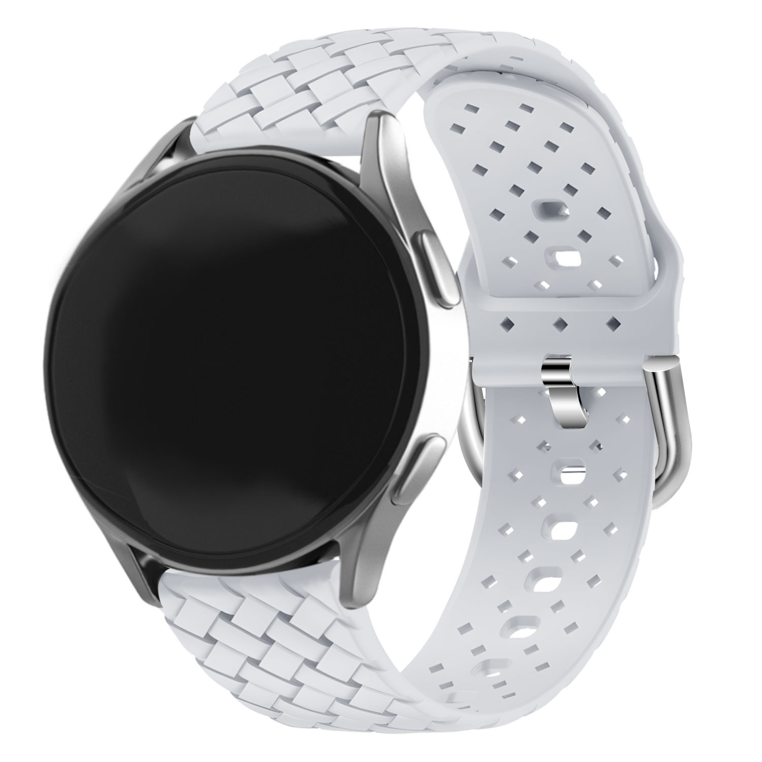 Strap-it Samsung Galaxy Watch 7 - 40mm gevlochten siliconen bandje (grijs)