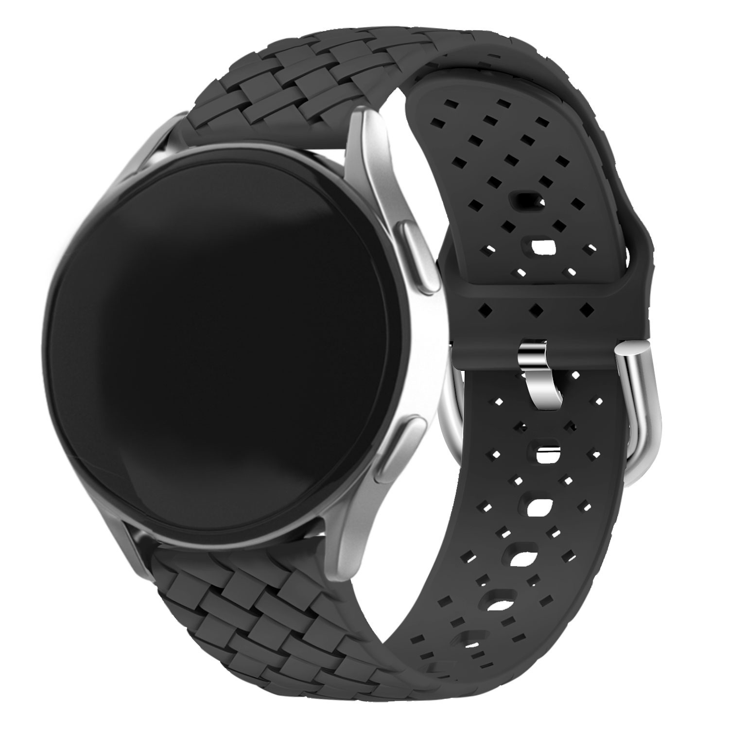 Strap-it Samsung Galaxy Watch 7 - 40mm gevlochten siliconen bandje (zwart)