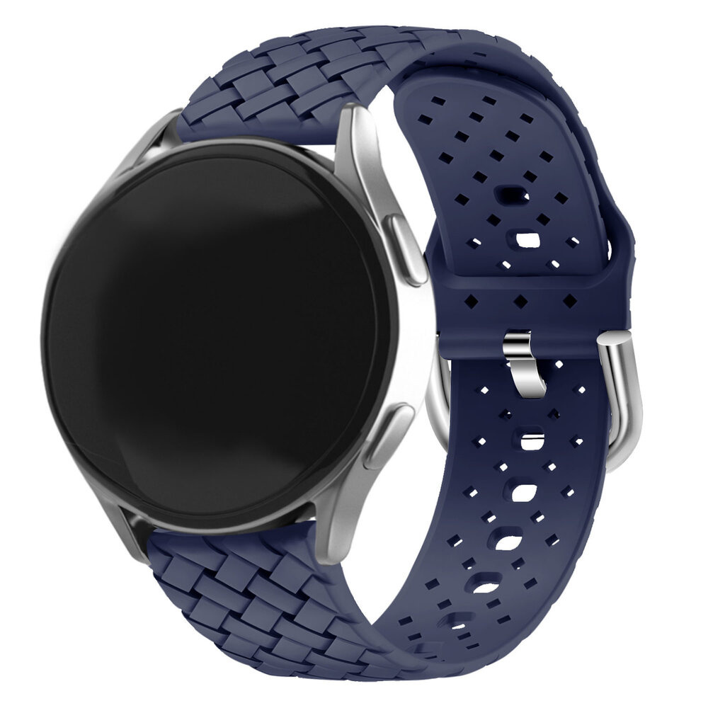 Strap-it Samsung Galaxy Watch 7 - 40mm gevlochten siliconen bandje (donkerblauw)