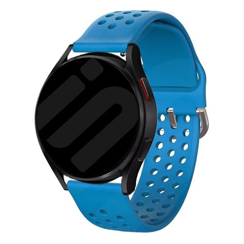 Strap-it Samsung Galaxy Watch 7 - 44mm siliconen bandje met gaatjes (lichtblauw)