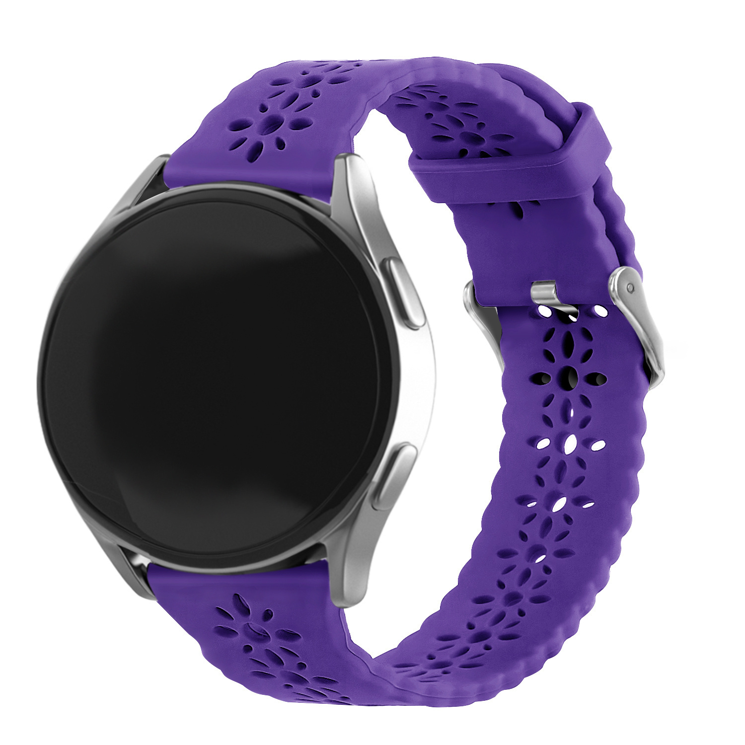 Strap-it Samsung Galaxy Watch 7 - 44mm siliconen bandje met patroon (donkerpaars)