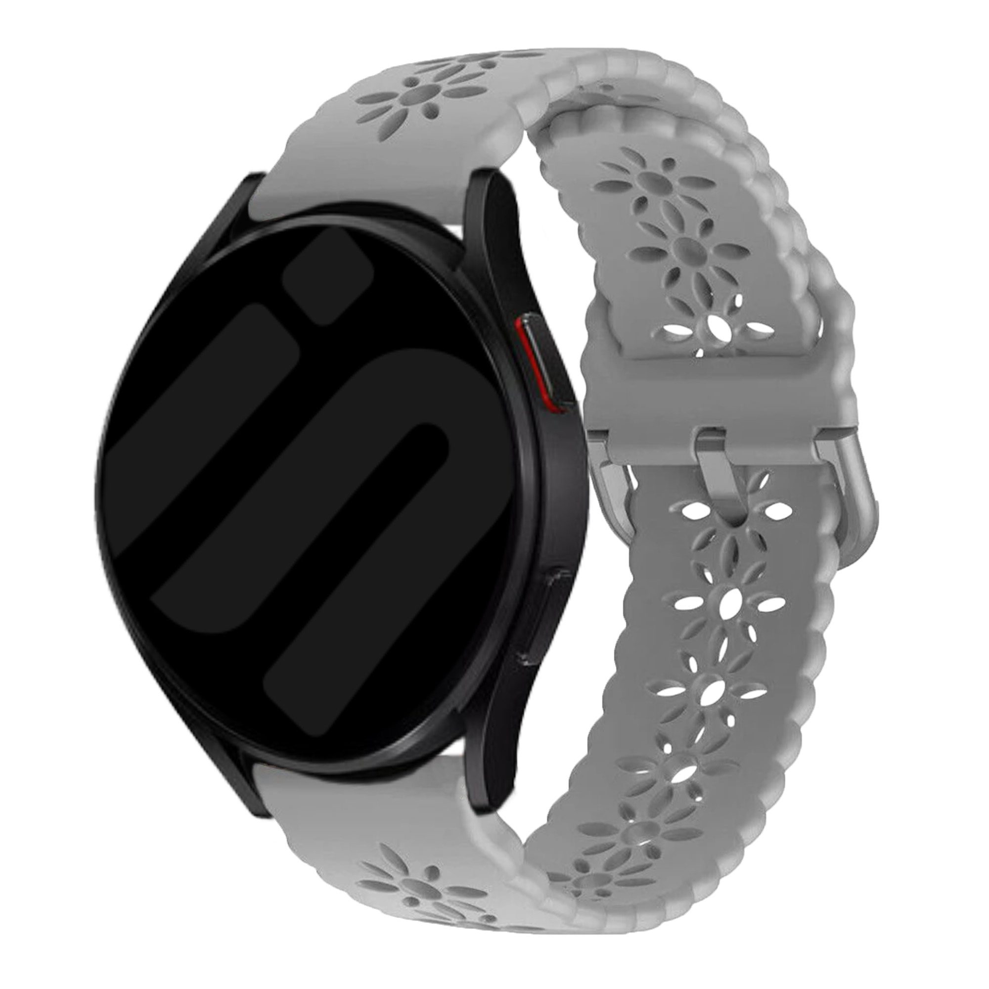 Strap-it Samsung Galaxy Watch 7 - 44mm siliconen bandje met patroon (grijs)