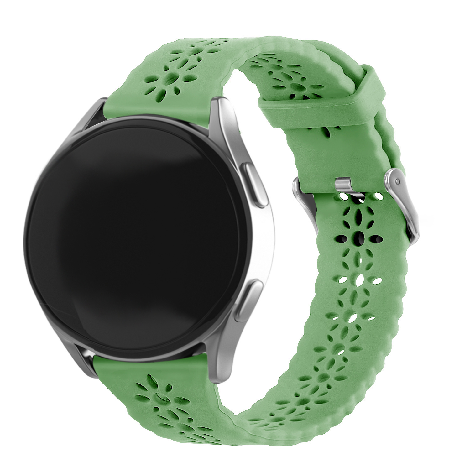 Strap-it Samsung Galaxy Watch 7 - 44mm siliconen bandje met patroon (groen)
