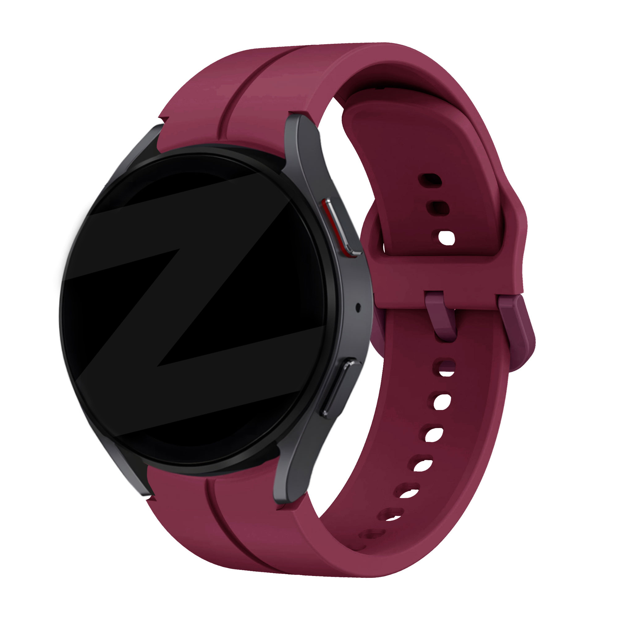 Bandz Samsung Galaxy Watch 7 - 40mm siliconen band 'Extreme' (wijnrood)