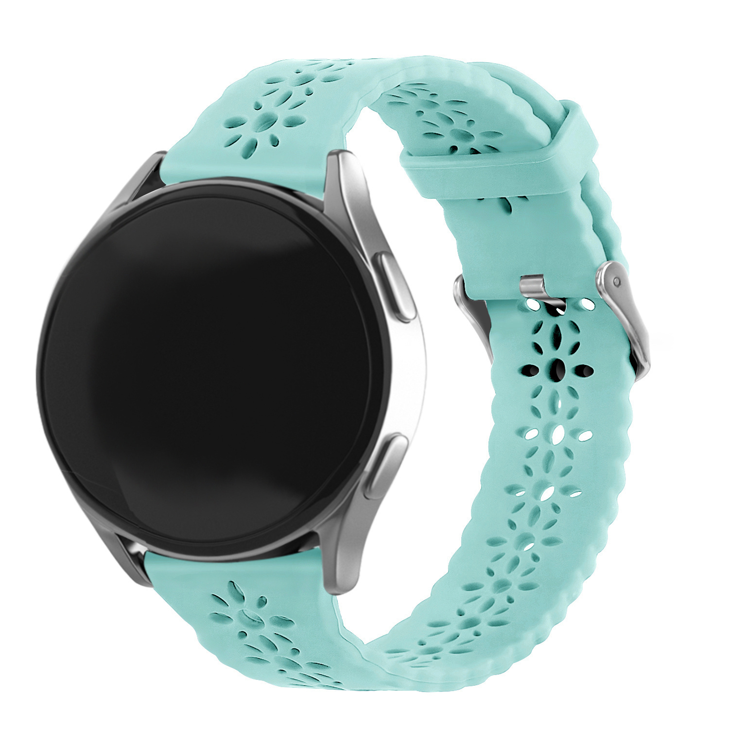 Strap-it Samsung Galaxy Watch 7 - 40mm siliconen bandje met patroon (blue sea green)
