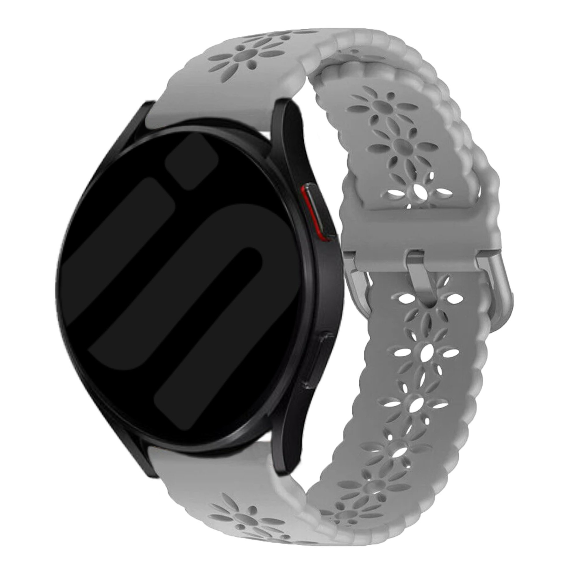 Strap-it Samsung Galaxy Watch 7 - 40mm siliconen bandje met patroon (grijs)