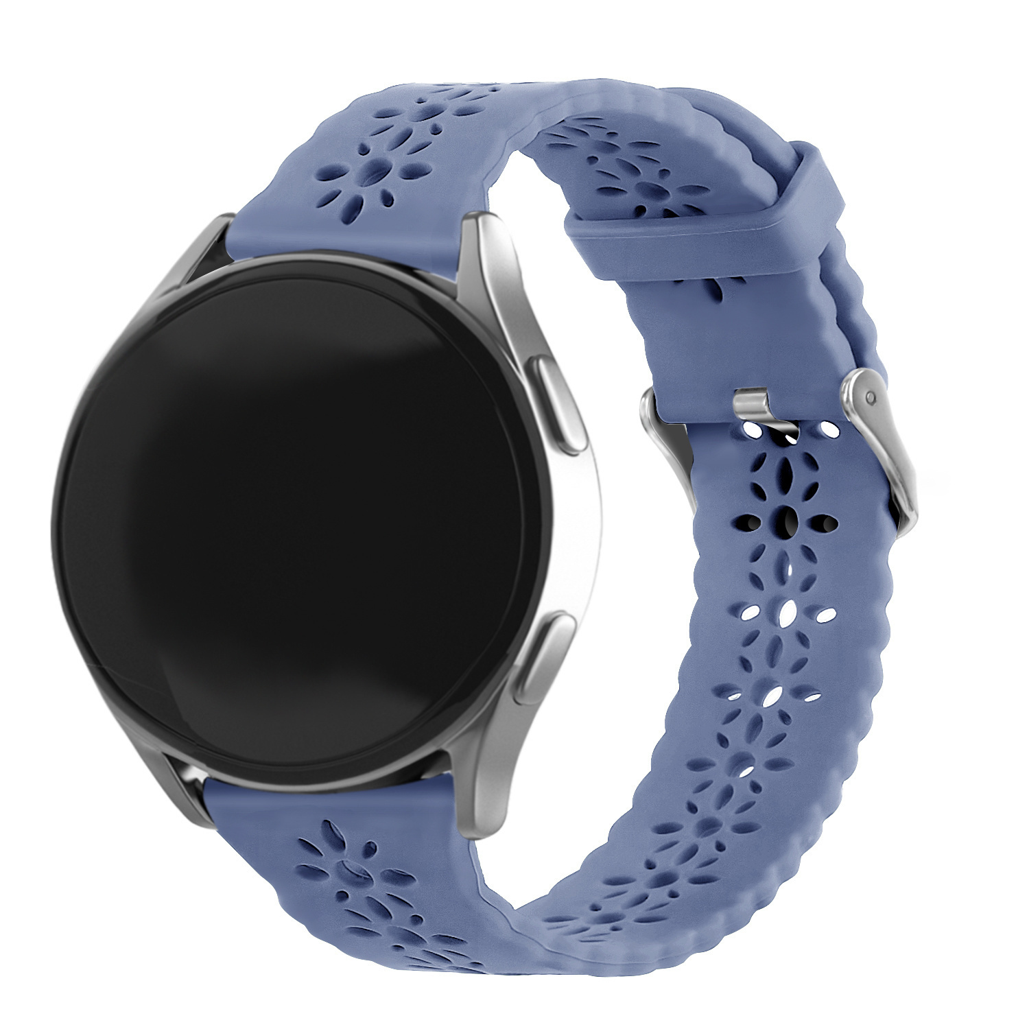 Strap-it Samsung Galaxy Watch 7 - 40mm siliconen bandje met patroon (lavendel grijs)