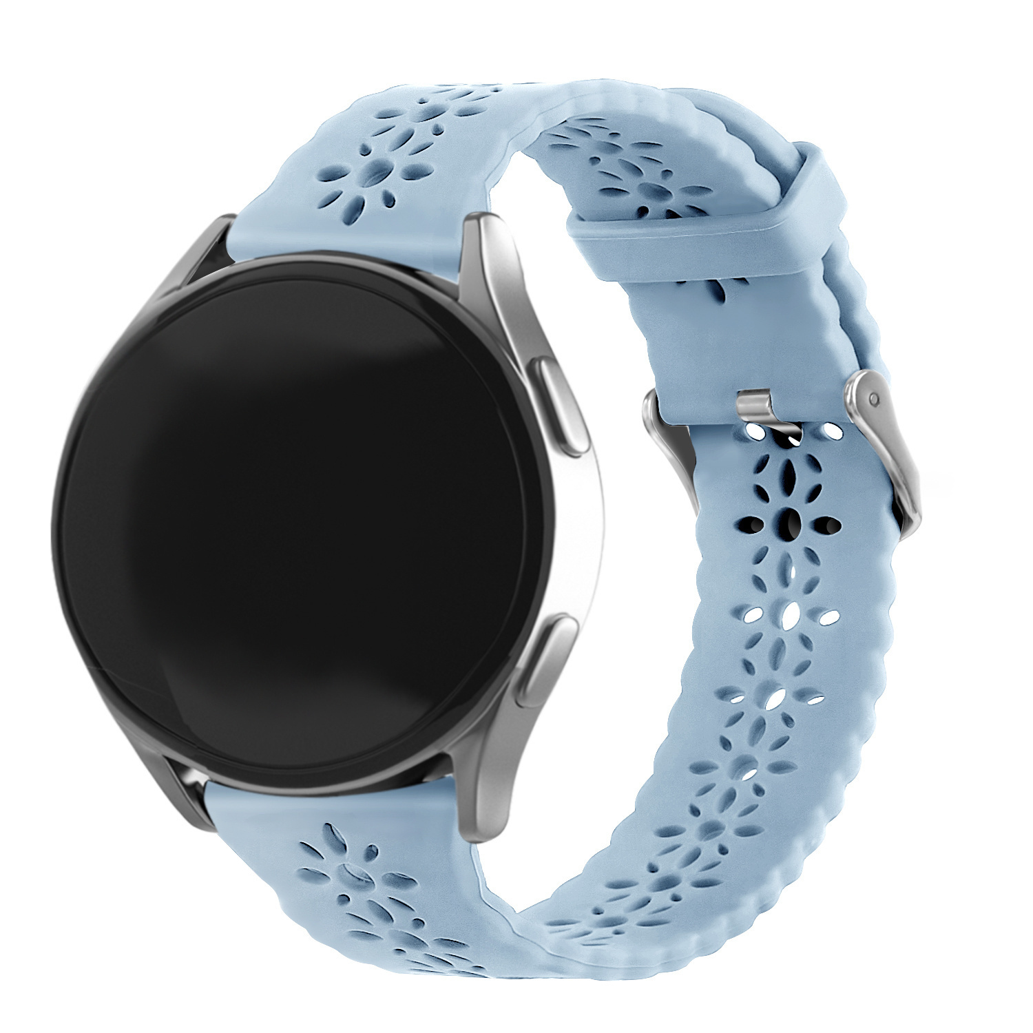 Strap-it Samsung Galaxy Watch 7 - 40mm siliconen bandje met patroon (mist blauw)