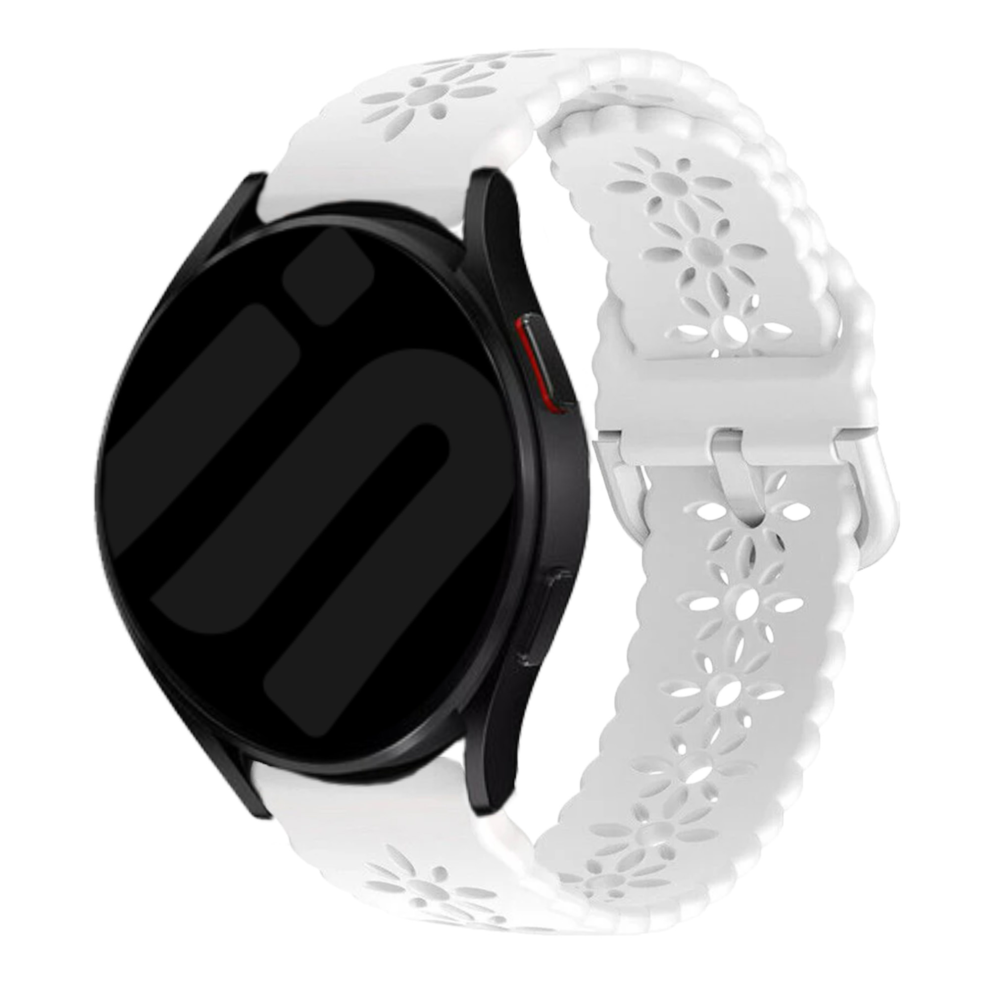Strap-it Samsung Galaxy Watch 7 - 40mm siliconen bandje met patroon (wit)