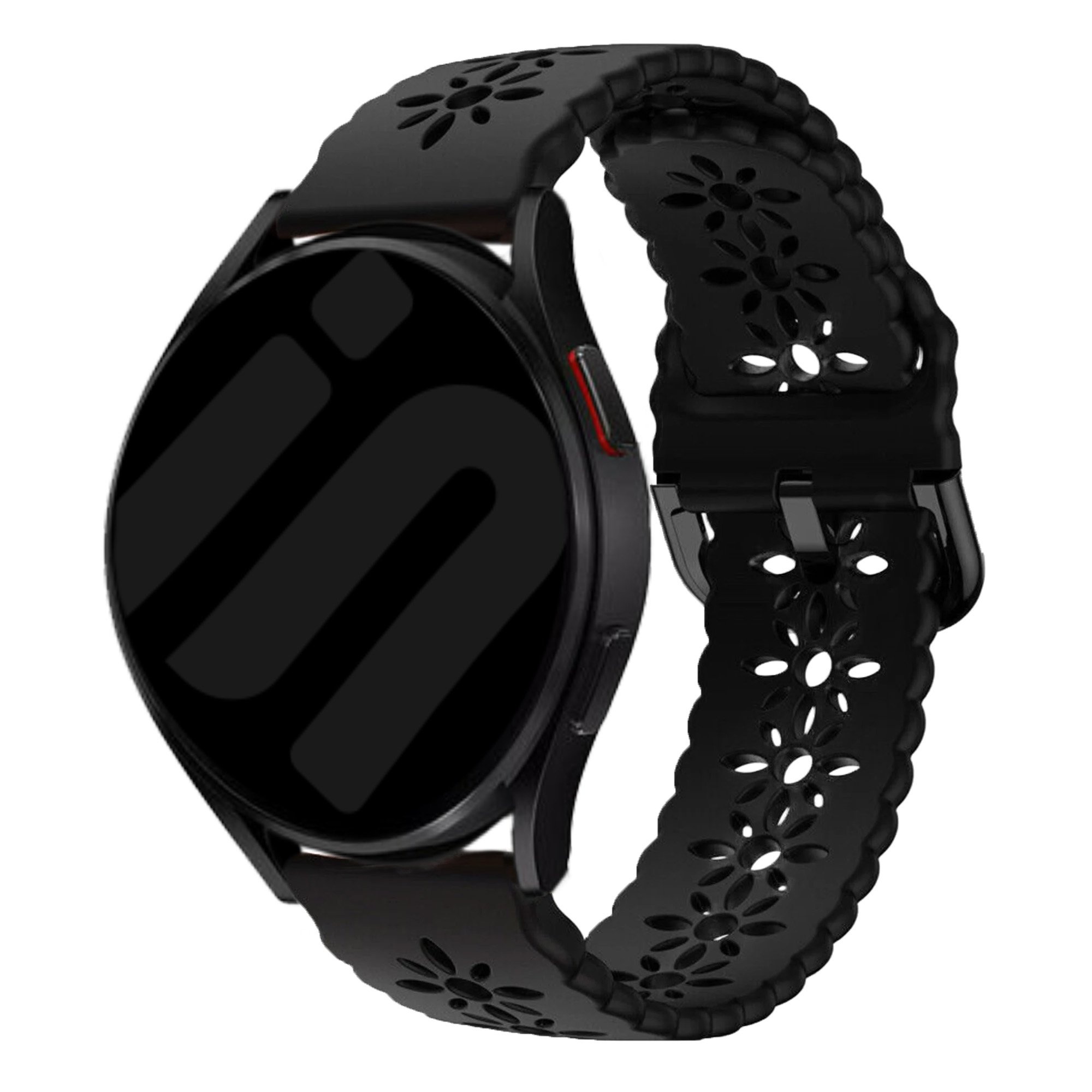 Strap-it Samsung Galaxy Watch 7 - 40mm siliconen bandje met patroon (zwart)