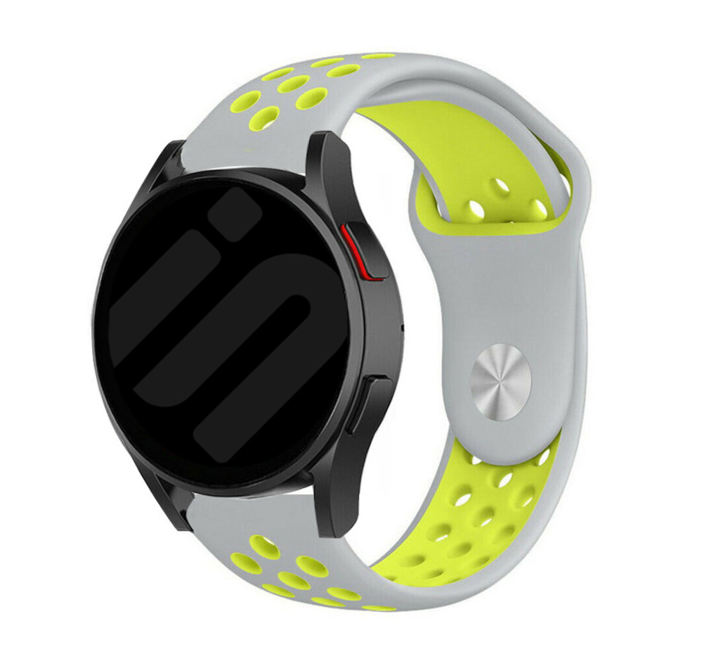 Strap-it Samsung Galaxy Watch 7 - 44mm sport band (grijs/geel)
