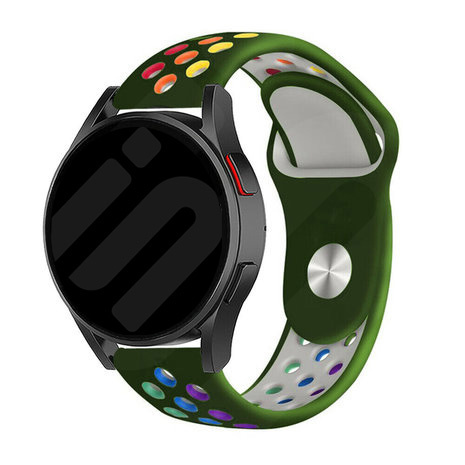 Strap-it Samsung Galaxy Watch 7 - 44mm sport band (legergroen/kleurrijk)