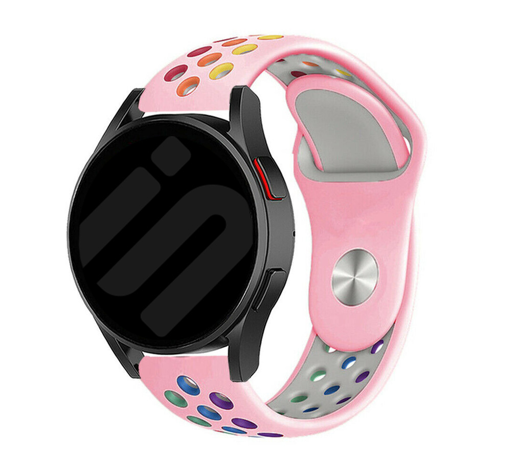 Strap-it Samsung Galaxy Watch 7 - 44mm sport band (roze/kleurrijk)