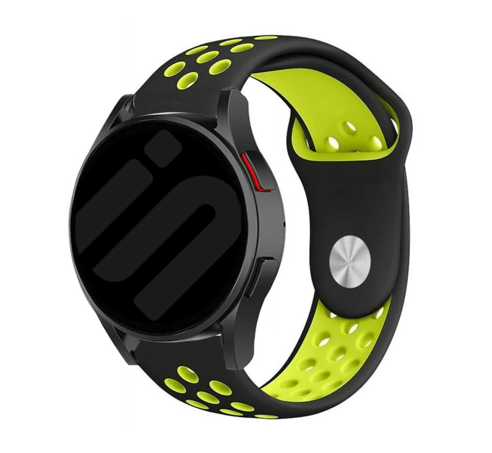 Strap-it Samsung Galaxy Watch 7 - 44mm sport band (zwart/geel)