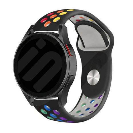 Strap-it Samsung Galaxy Watch 7 - 44mm sport band (zwart/kleurrijk)