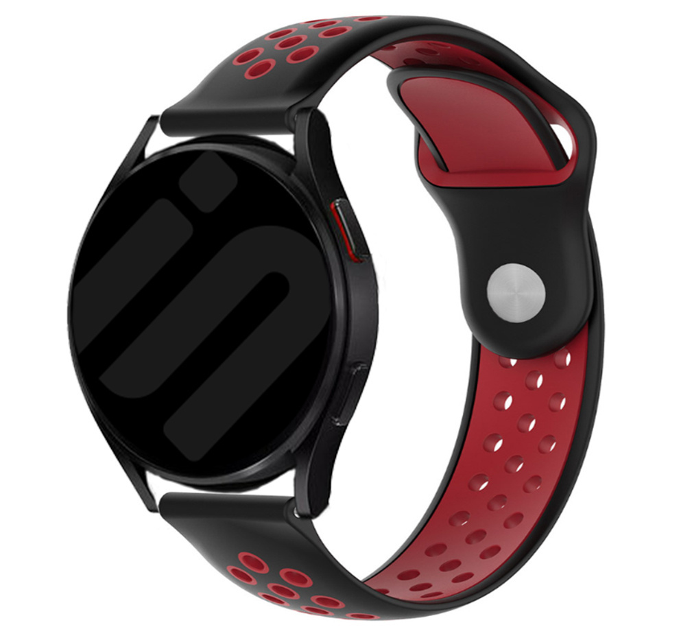 Strap-it Samsung Galaxy Watch 7 - 44mm sport band (zwart/rood)