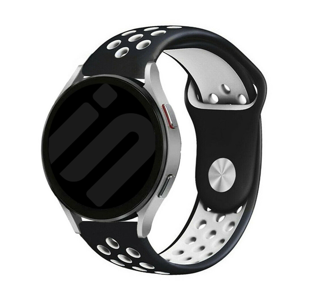 Strap-it Samsung Galaxy Watch 7 - 44mm sport band (zwart/wit)