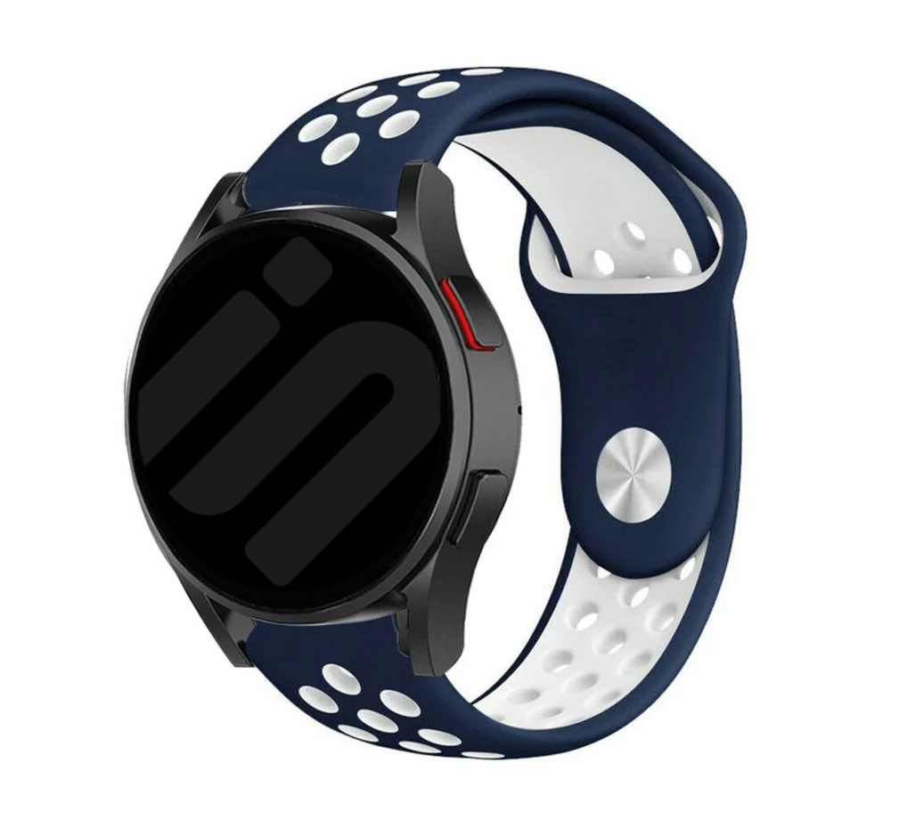 Strap-it Samsung Galaxy Watch 7 - 40mm sport band (blauw/wit)
