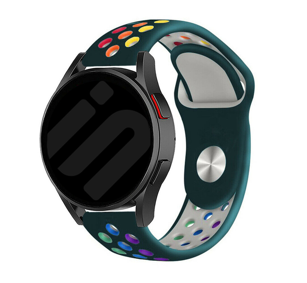 Strap-it Samsung Galaxy Watch 7 - 40mm sport band (dennengroen/kleurrijk)