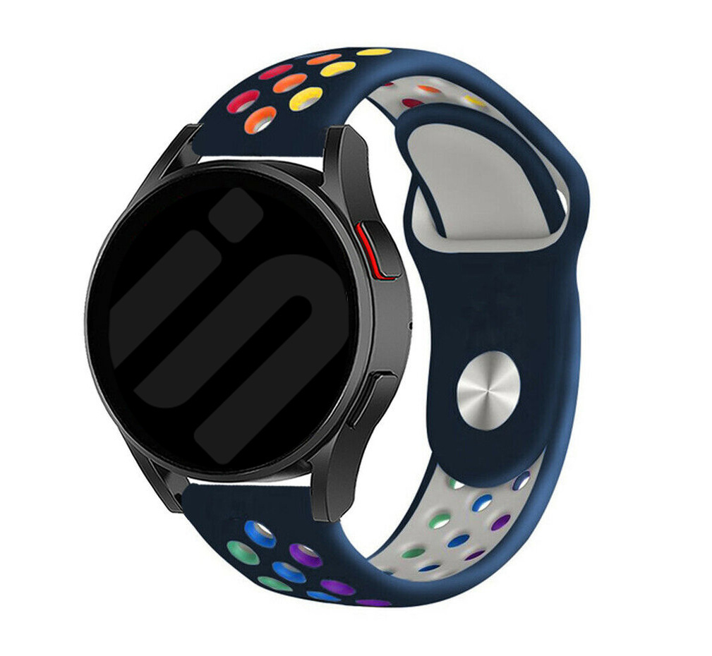 Strap-it Samsung Galaxy Watch 7 - 40mm sport band (donkerblauw/kleurrijk)