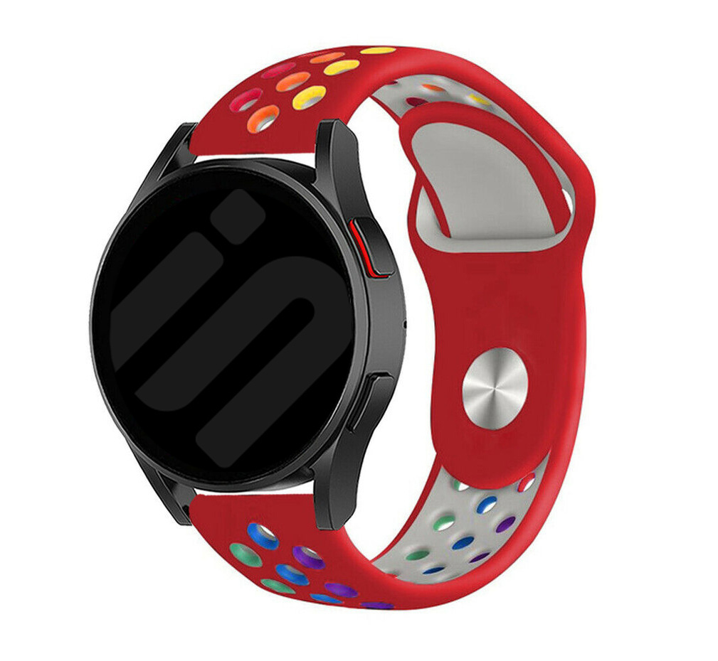 Strap-it Samsung Galaxy Watch 7 - 40mm sport band (rood/kleurrijk)