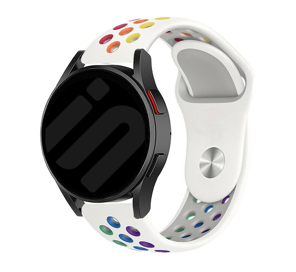 Strap-it Samsung Galaxy Watch 7 - 40mm sport band (wit/kleurrijk)