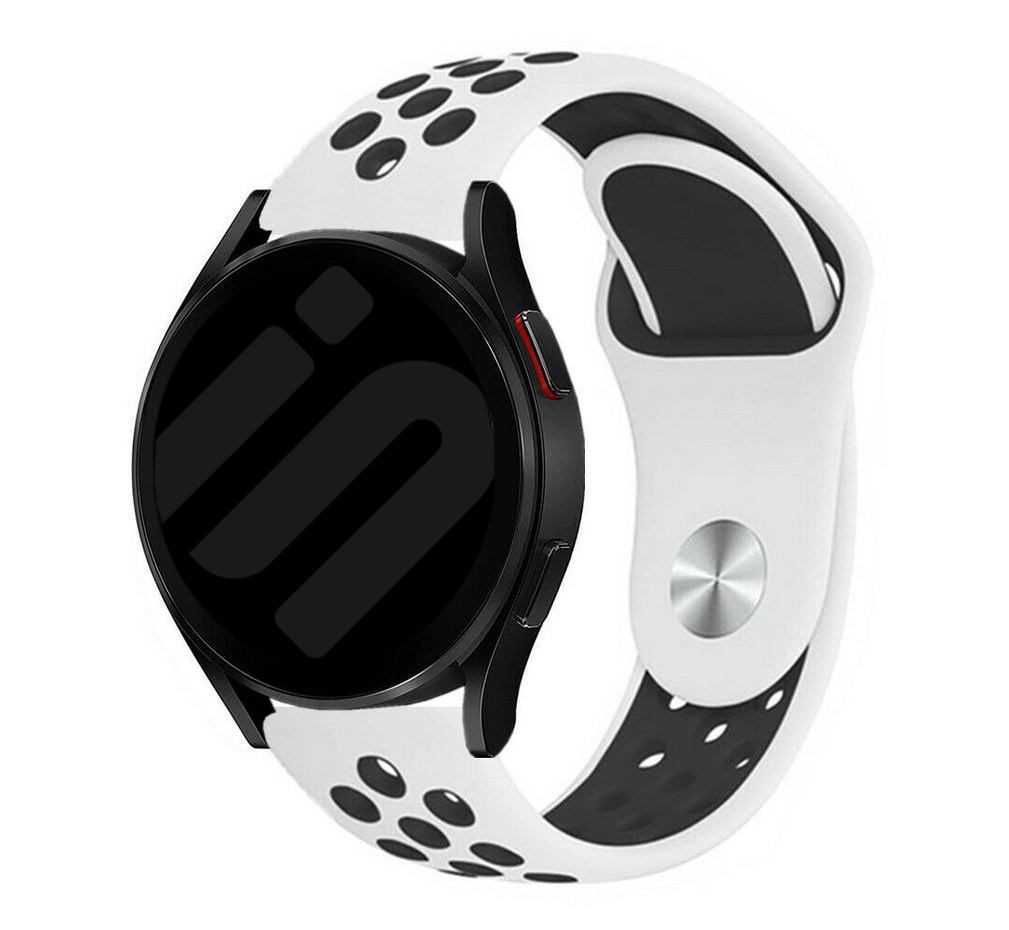 Strap-it Samsung Galaxy Watch 7 - 40mm sport band (wit/zwart)