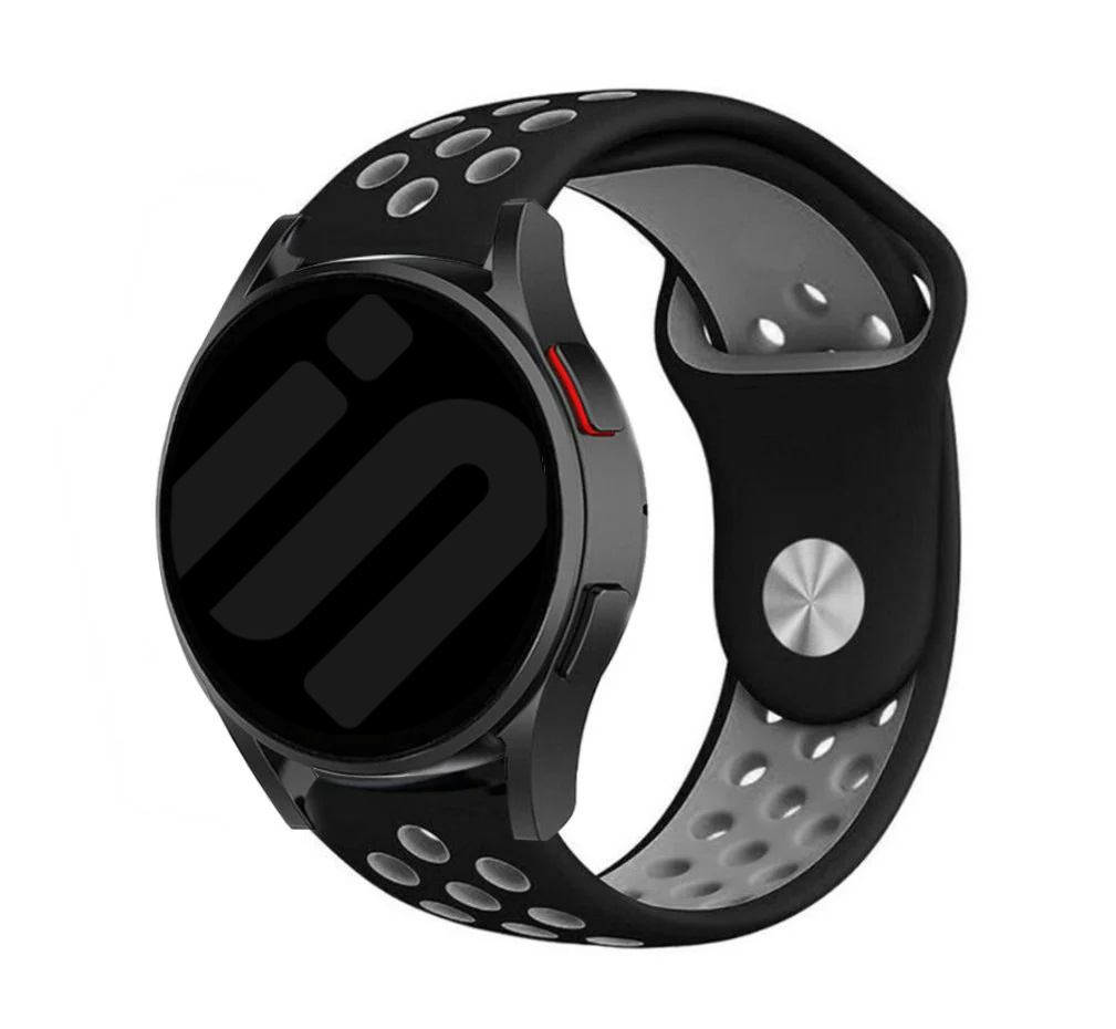 Strap-it Samsung Galaxy Watch 7 - 40mm sport band (zwart/grijs)