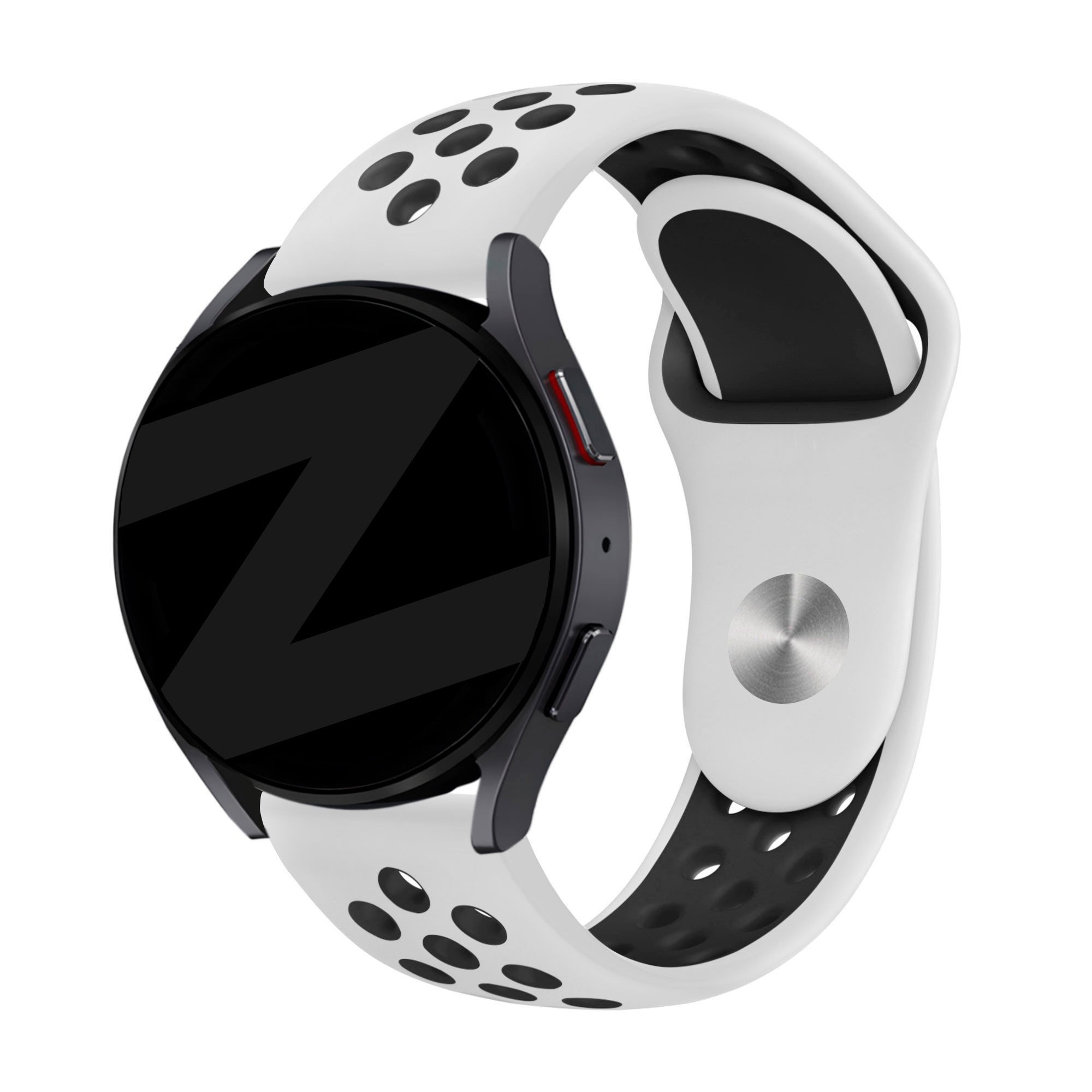 Bandz Samsung Galaxy Watch 7 44mm sport band 'Deluxe' (wit/zwart)