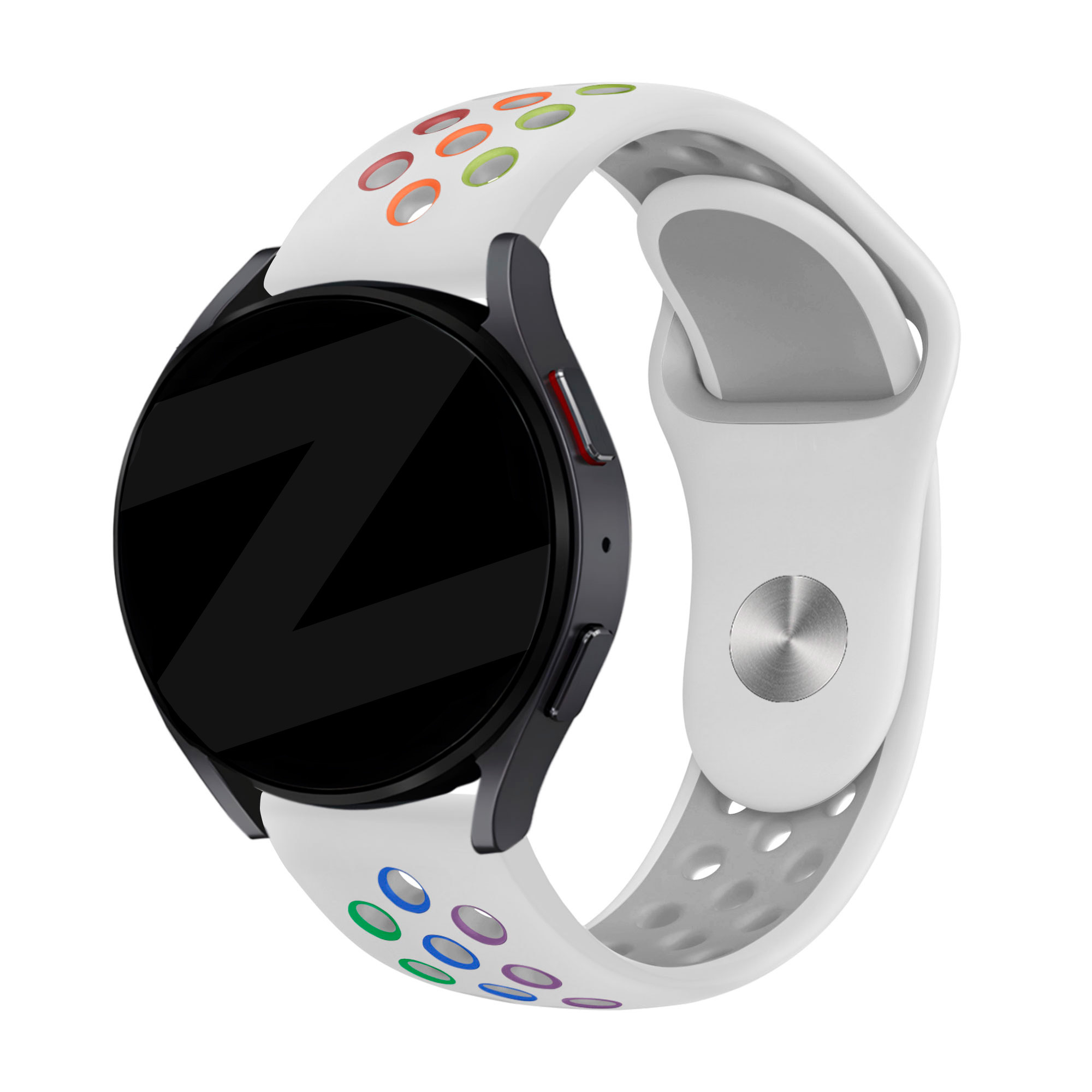 Bandz Samsung Galaxy Watch 7 - 40mm sport band 'Deluxe' (wit/rainbow)