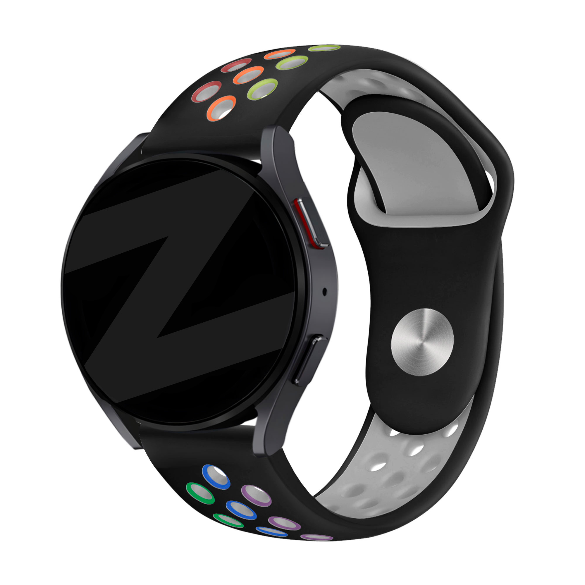 Bandz Samsung Galaxy Watch 7 - 40mm sport band 'Deluxe' (zwart/rainbow)