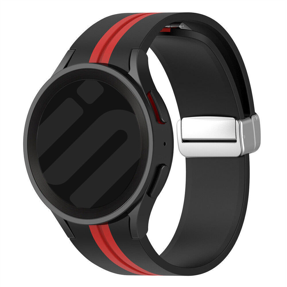 Strap-it Samsung Galaxy Watch 7 - 40mm magnetische sport band (zwart/rood)