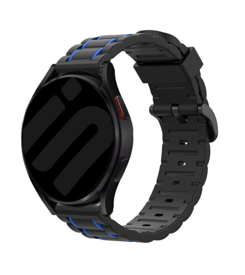 Strap-it Samsung Galaxy Watch 7 - 40mm sport gesp band (zwart/blauw)