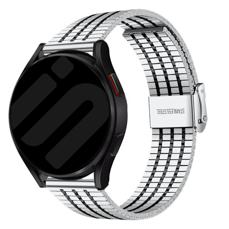 Strap-it Samsung Galaxy Watch 7 - 44mm roestvrij stalen band (zilver/zwart)
