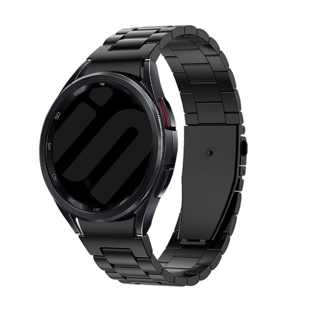 Strap-it Samsung Galaxy Watch 7 - 40mm 'One push' stalen band (zwart)