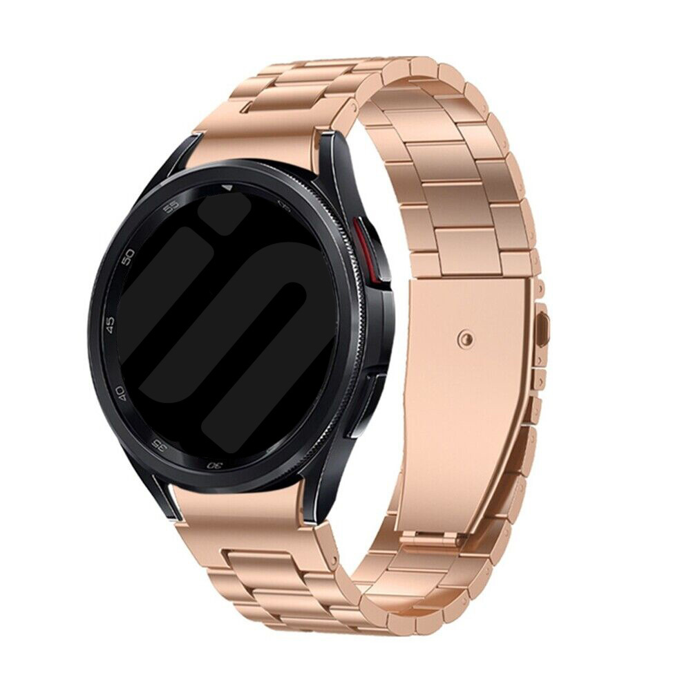 Strap-it Samsung Galaxy Watch 7 44mm 'One push' stalen band (roseÌ goud)