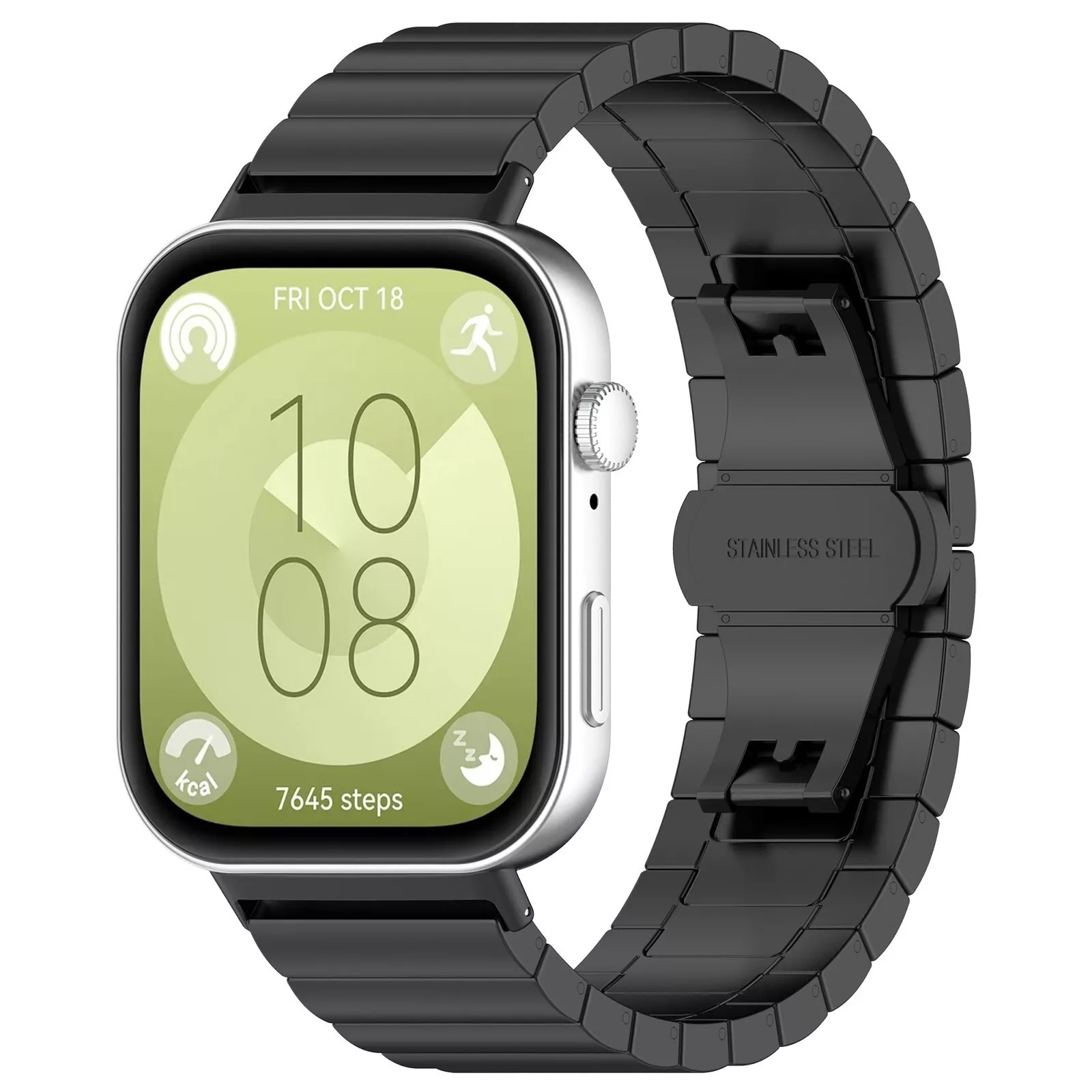Strap-it Huawei Watch Fit 4 luxe metalen band (zwart)