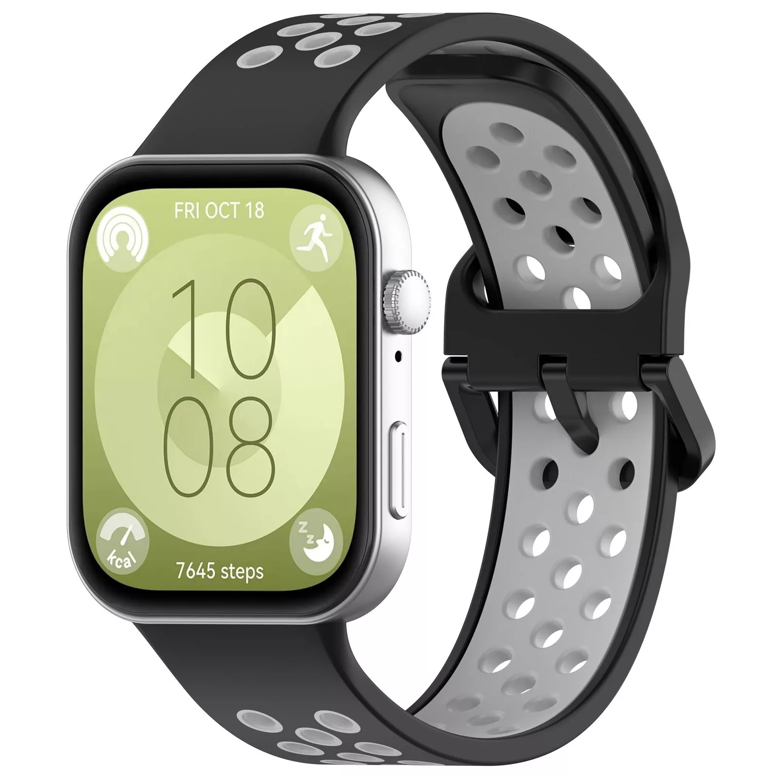 Strap-it Huawei Watch Fit 4 Pro sport bandje (zwart/grijs)