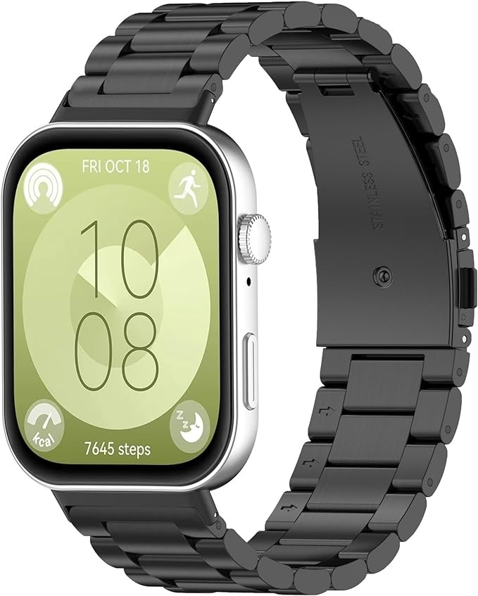 Strap-it Huawei Watch Fit 4 stalen band (zwart)