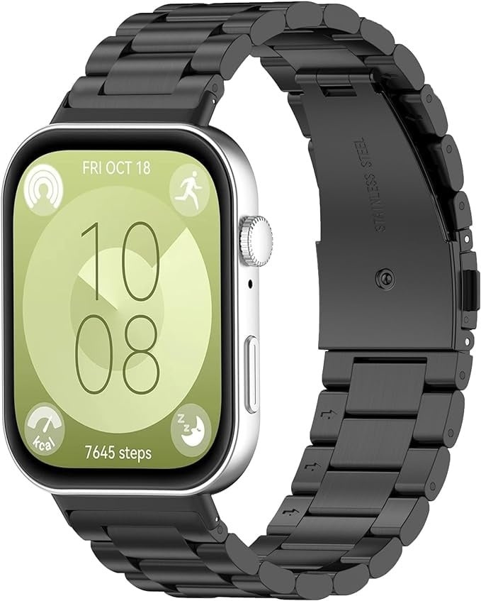 Strap-it Huawei Watch Fit 4 Pro stalen band (zwart)