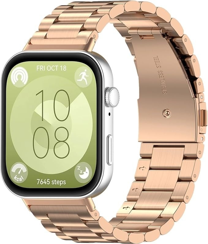 Strap-it Huawei Watch Fit 4 Pro stalen band (rosé goud)
