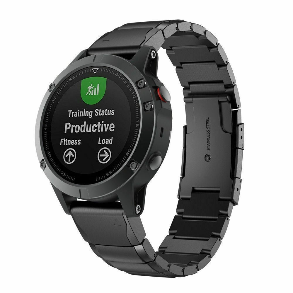 Strap-it Garmin Forerunner 970 metalen bandje (zwart)