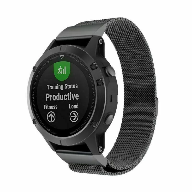 Strap-it Garmin Forerunner 970 Milanese band (zwart)