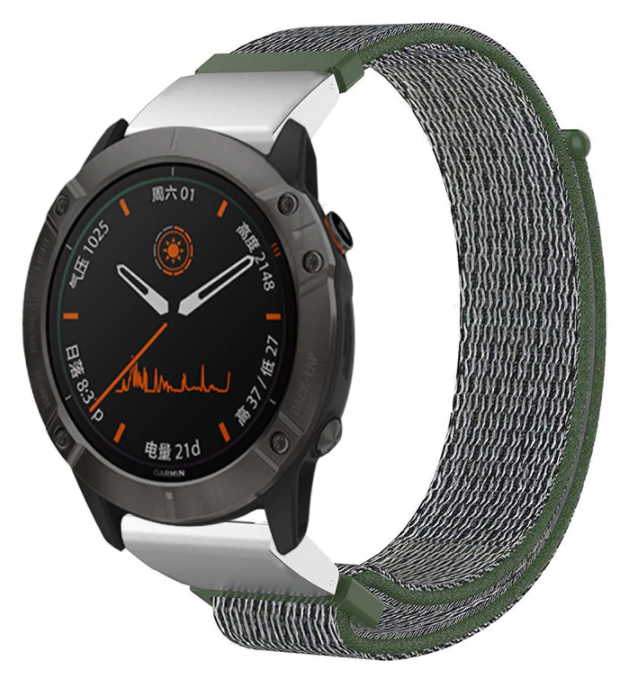 Strap-it Garmin Forerunner 970 nylon band (groen)