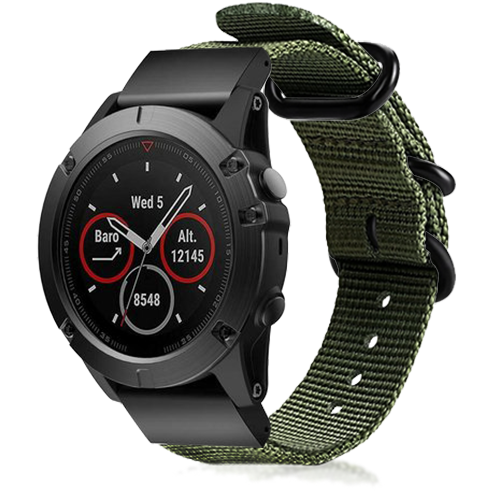 Strap-it Garmin Forerunner 970 nylon gesp band (groen)