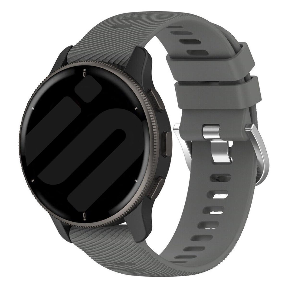Strap-it Garmin Forerunner 570 - 42mm siliconen bandje (donkergrijs)