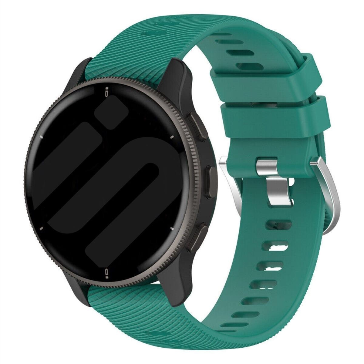 Strap-it Garmin Forerunner 570 - 42mm siliconen bandje (dennengroen)